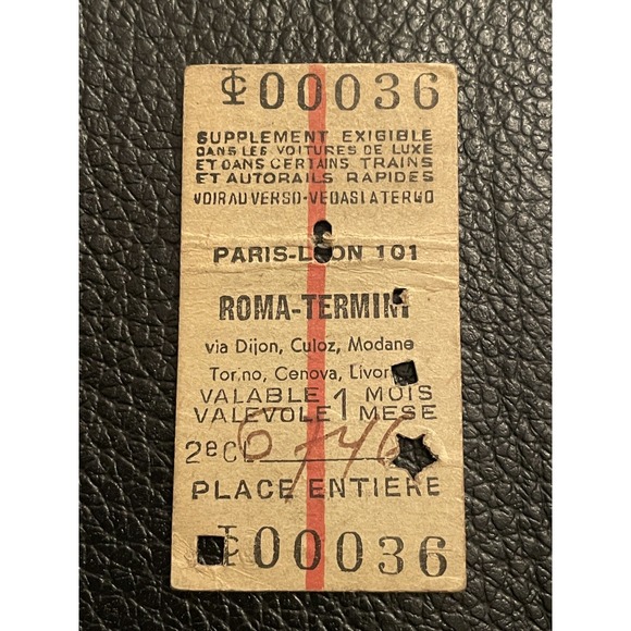 Other - France Italy‎ Train Ticket 1950